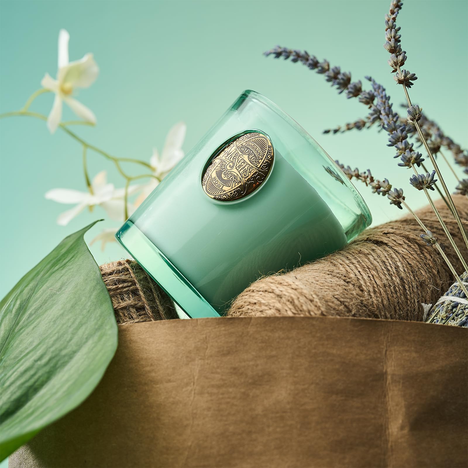 MSENSE candle in a reusable glass vessel showcases chic decor.