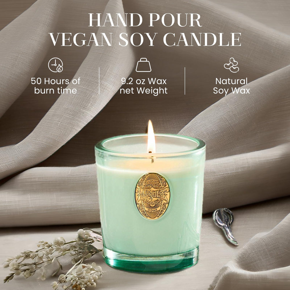 M&SENSE Soothing candle for bedroom or office, promoting relaxing vibes.