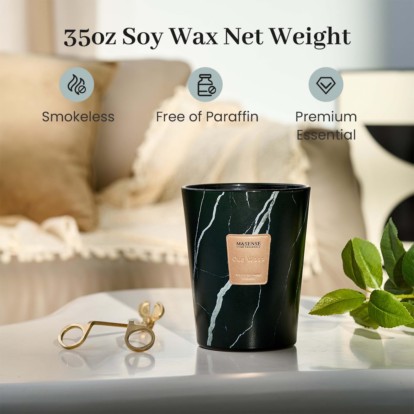 M&SENSE Stylish marble-design jar adds elegance to any room.