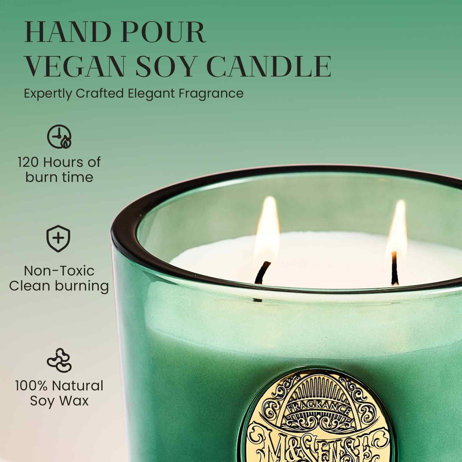 M&SENSE two-wick-burn ensures even melt and extended fragrance across spaces.