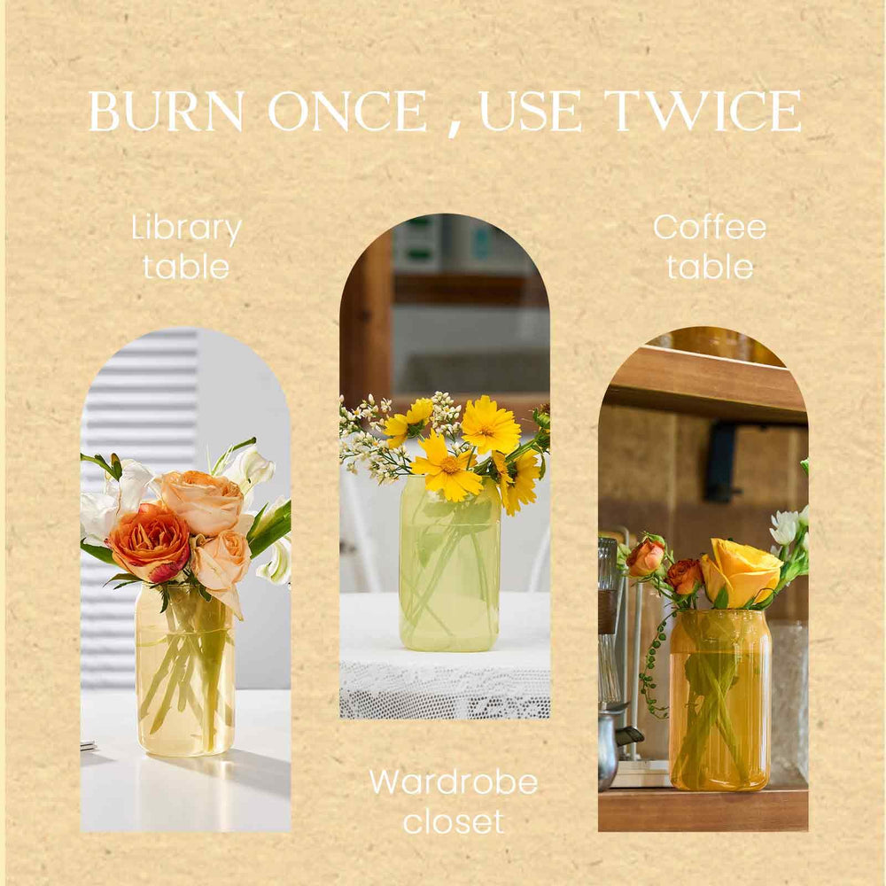 Msense Vaillna glass jar reuse as desk vase or pen holder