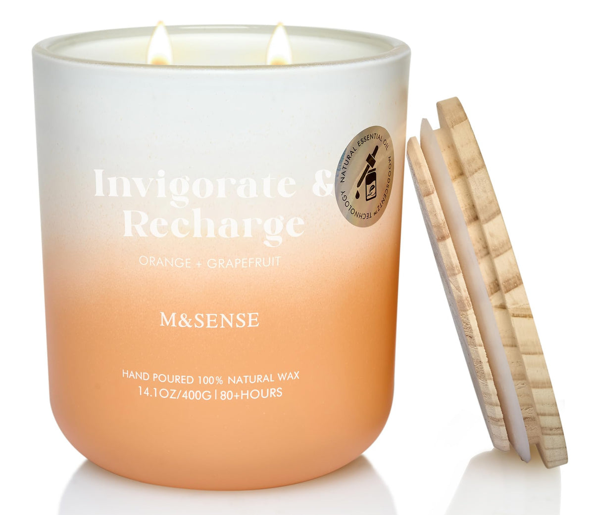 Vela M&SENSE con aroma a naranja y pomelo para ambientar espacios