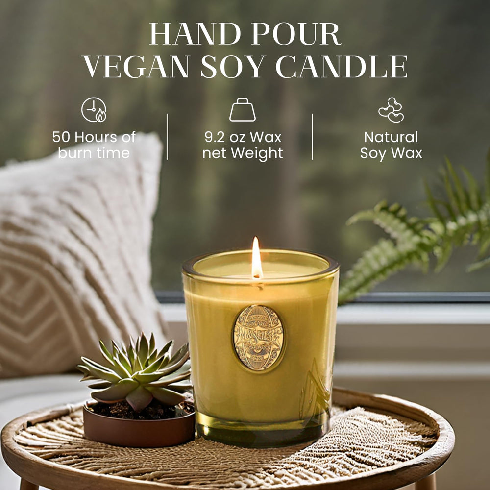 M&SENSE candle wick detail with lead-free cotton wick for smooth burning