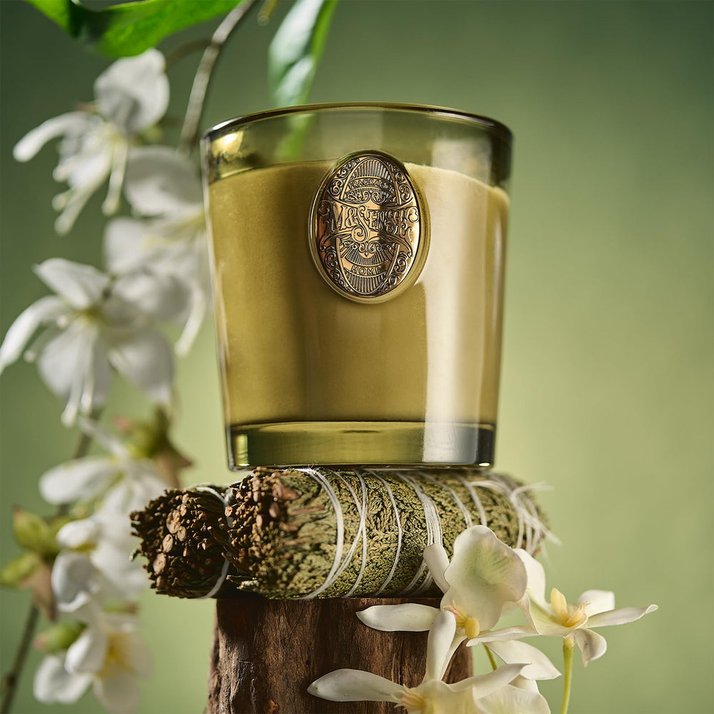 M&SENSE candle elevating yoga room ambiance with calming scent