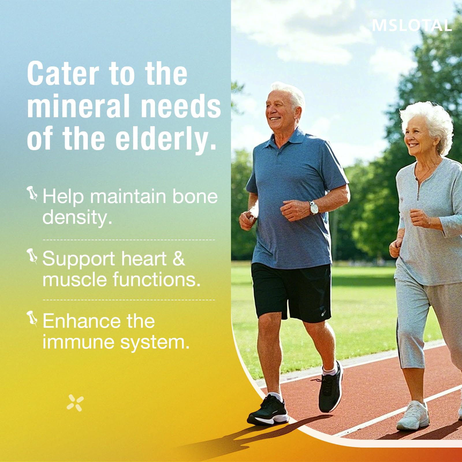 MSLOTAL calcium gummies suitable for adults and seniors.