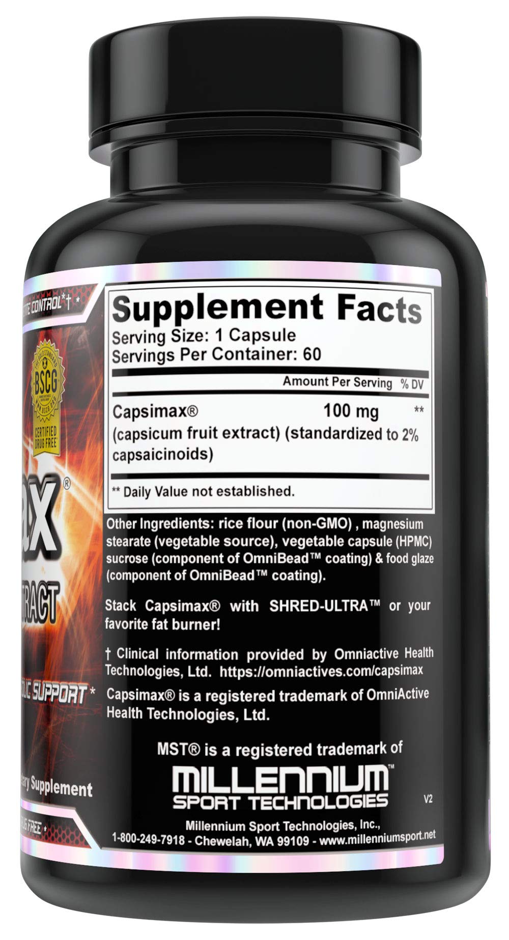 MST Capsimax capsules close-up emphasizing texture for appetite control