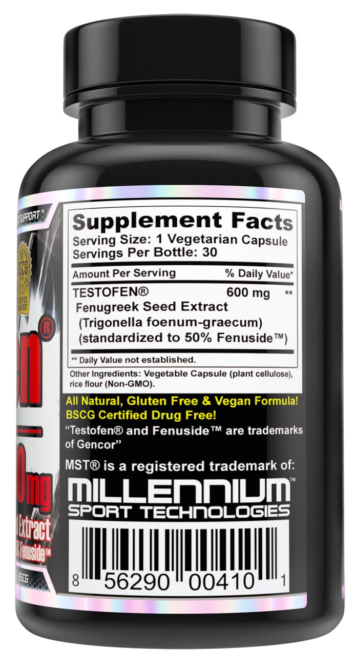MST Testofen capsules close-up ready for daily supplement routine