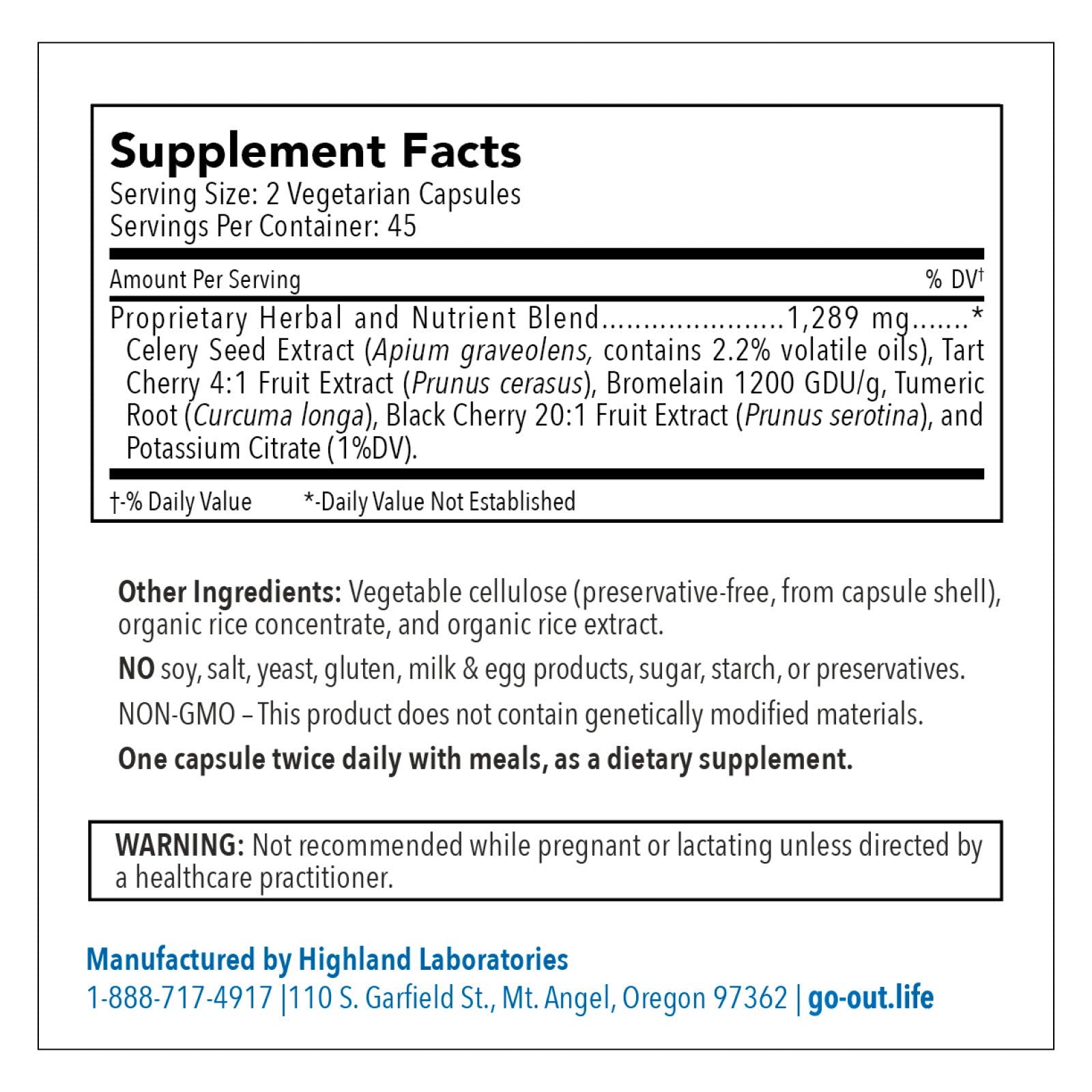 US-made purity seal highlighting USP-NF standards on Go Out Daily Maintenance