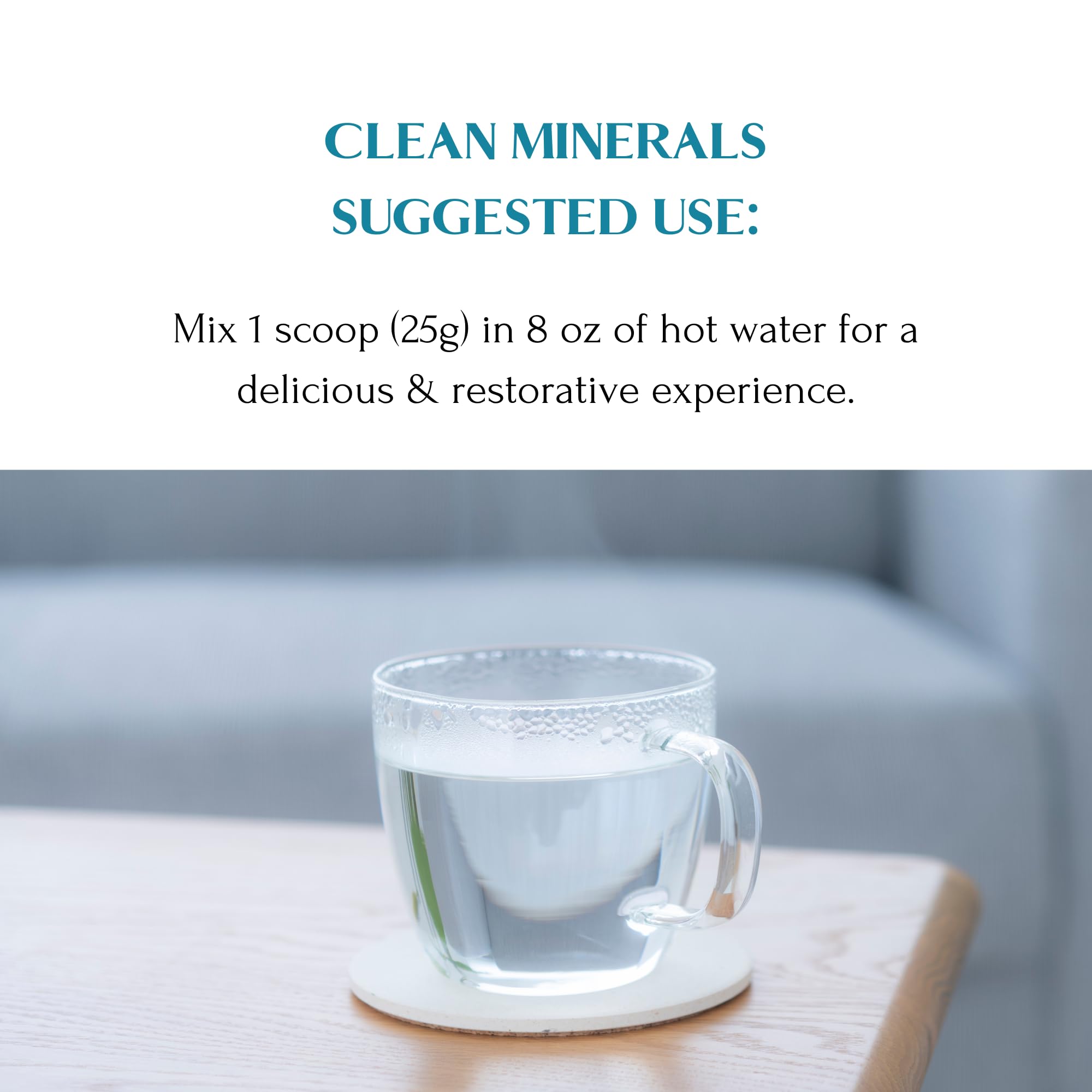 Home kitchen setup with Mt Capra Clean Minerals ready to mix in water.