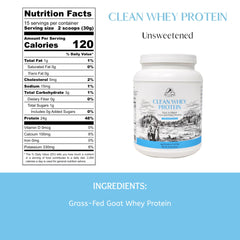 Mt Capra Clean Whey scoop emphasizes single-ingredient formula