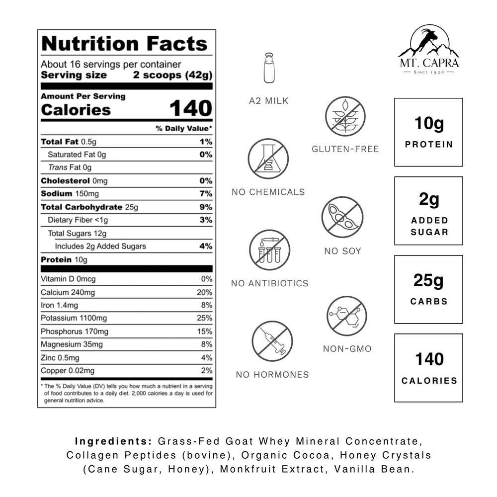 Mt Capra Collagen Peptides powder scoop for easy protein boost