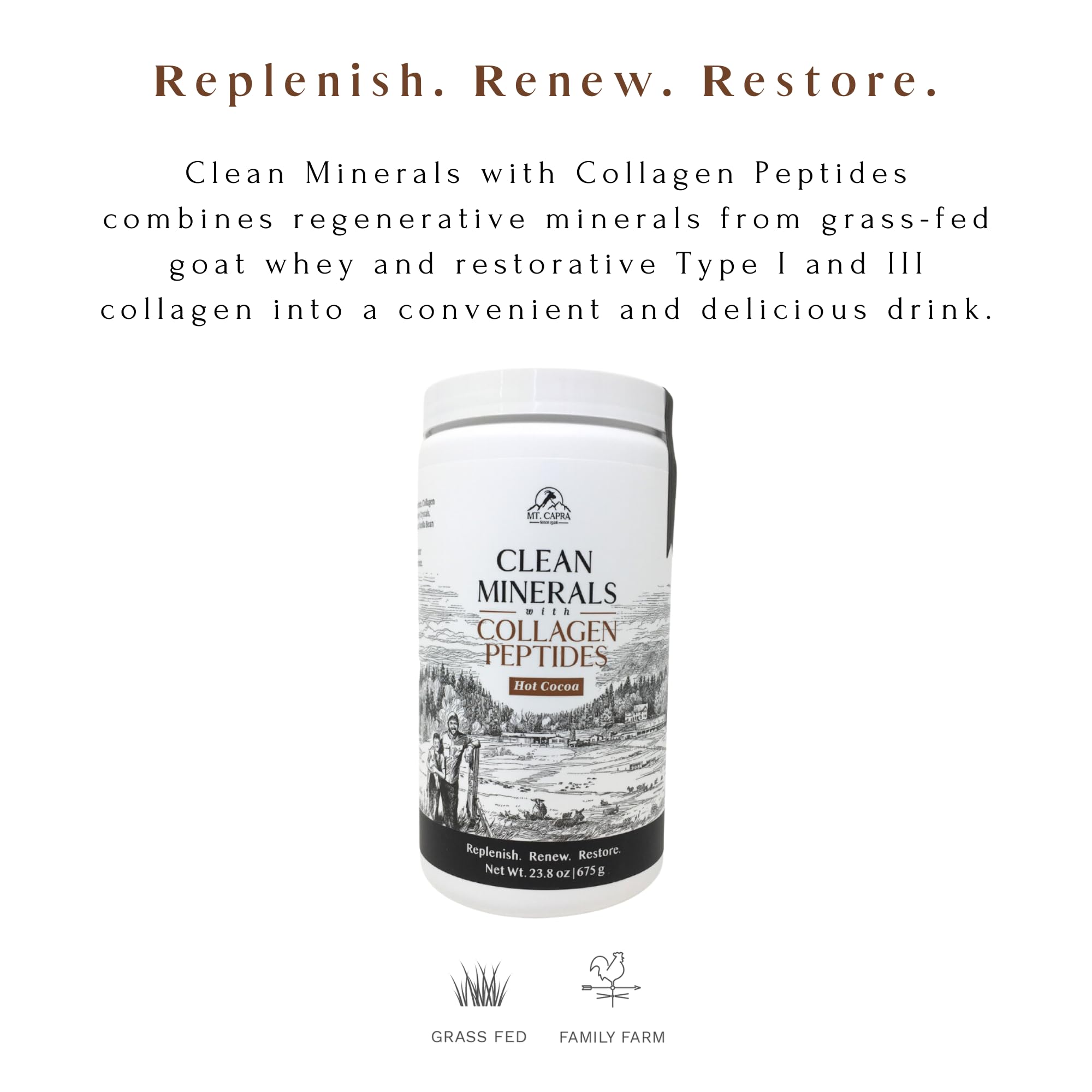 Mt Capra minerals label emphasizing calcium and potassium content