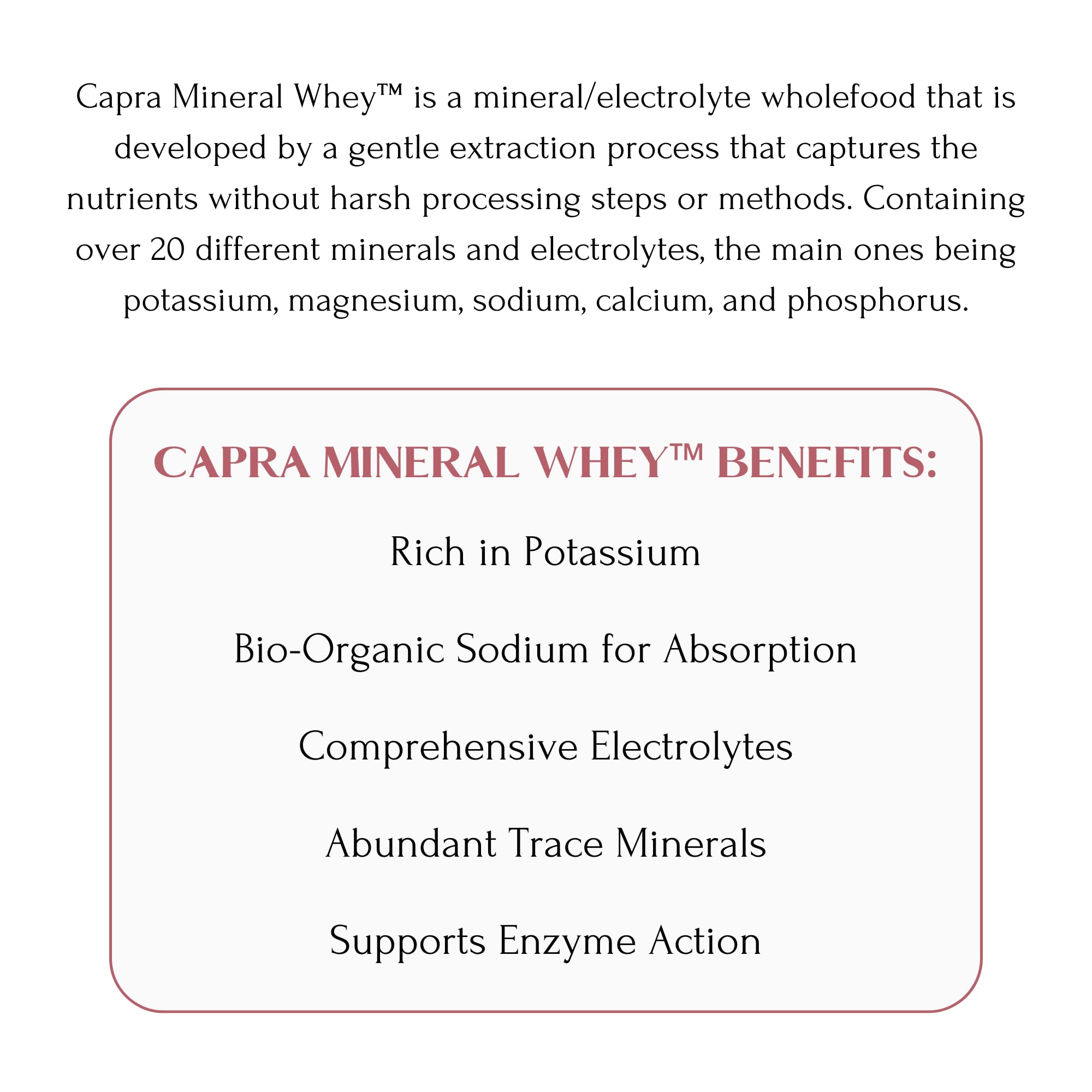 Mt Capra Mineral Whey glass of water showing hydration-friendly purpose.