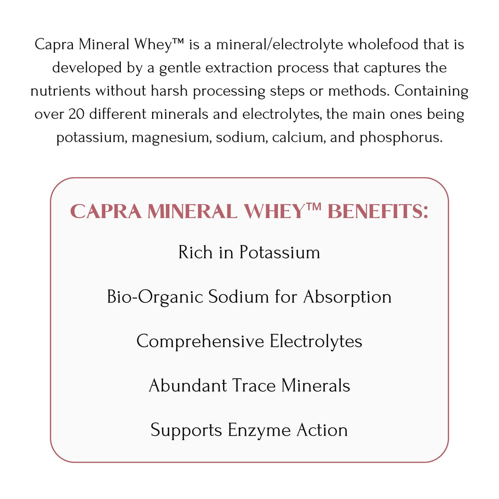 Mt Capra Mineral Whey glass of water showing hydration-friendly purpose.