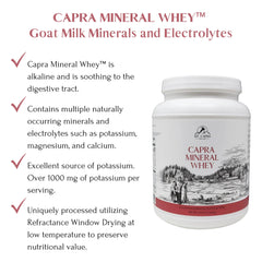 Mt Capra Mineral Whey measuring scoop over powder for quick electrolyte intake.