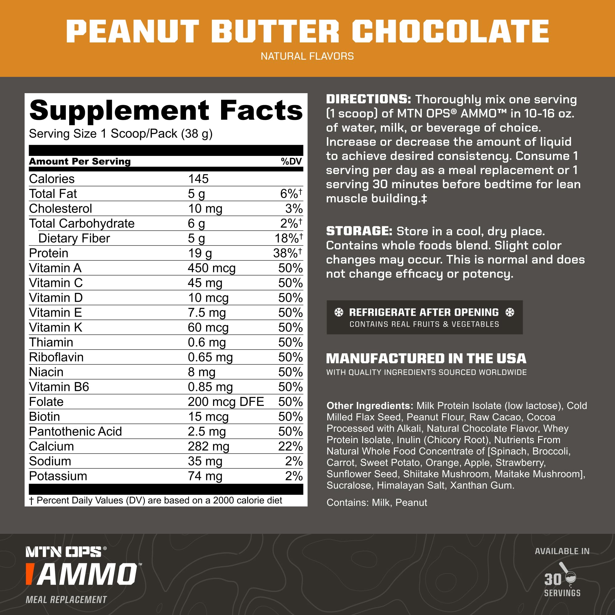 MTN OPS Ammo scoop enables precise one-serving measurements for easy use.