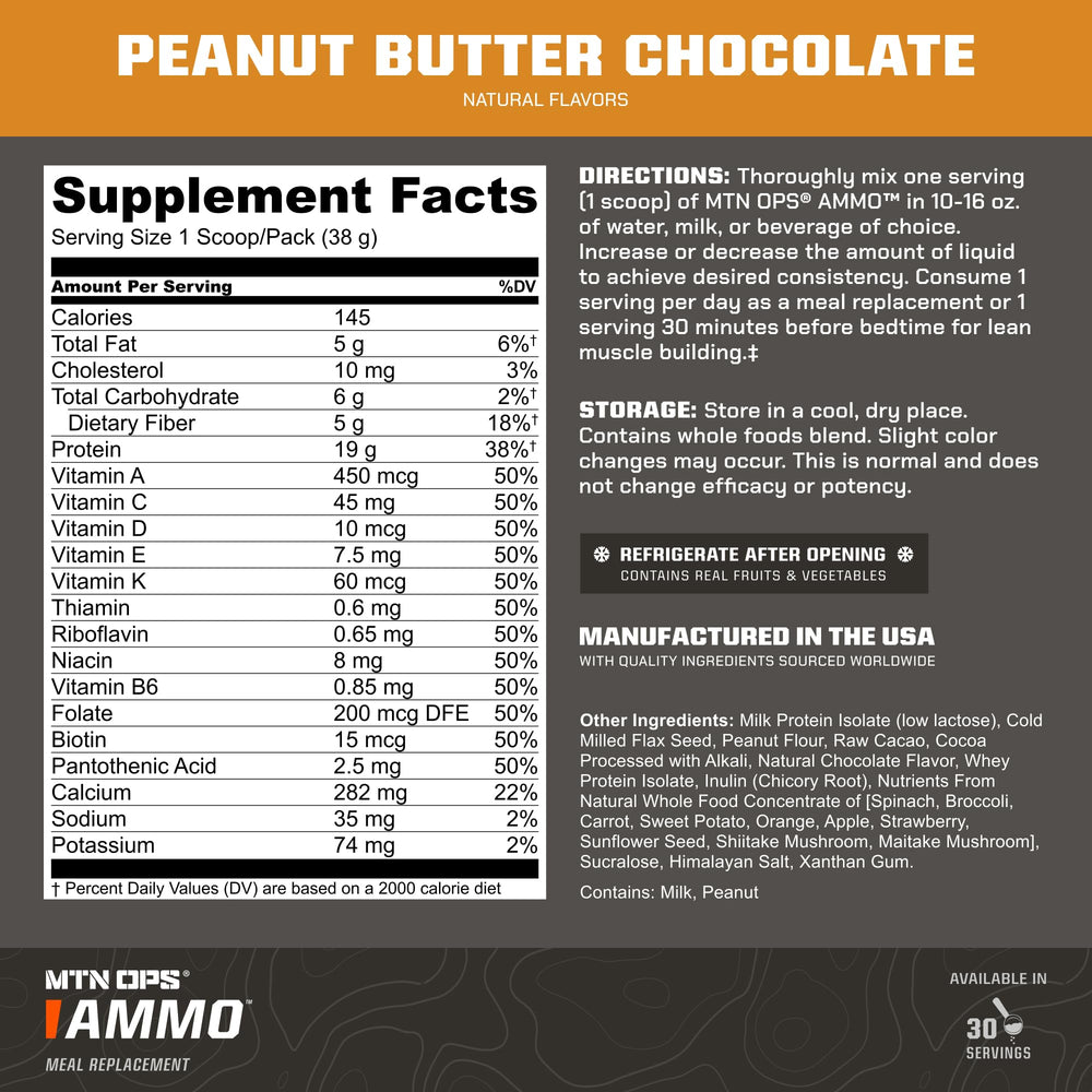 MTN OPS Ammo scoop enables precise one-serving measurements for easy use.