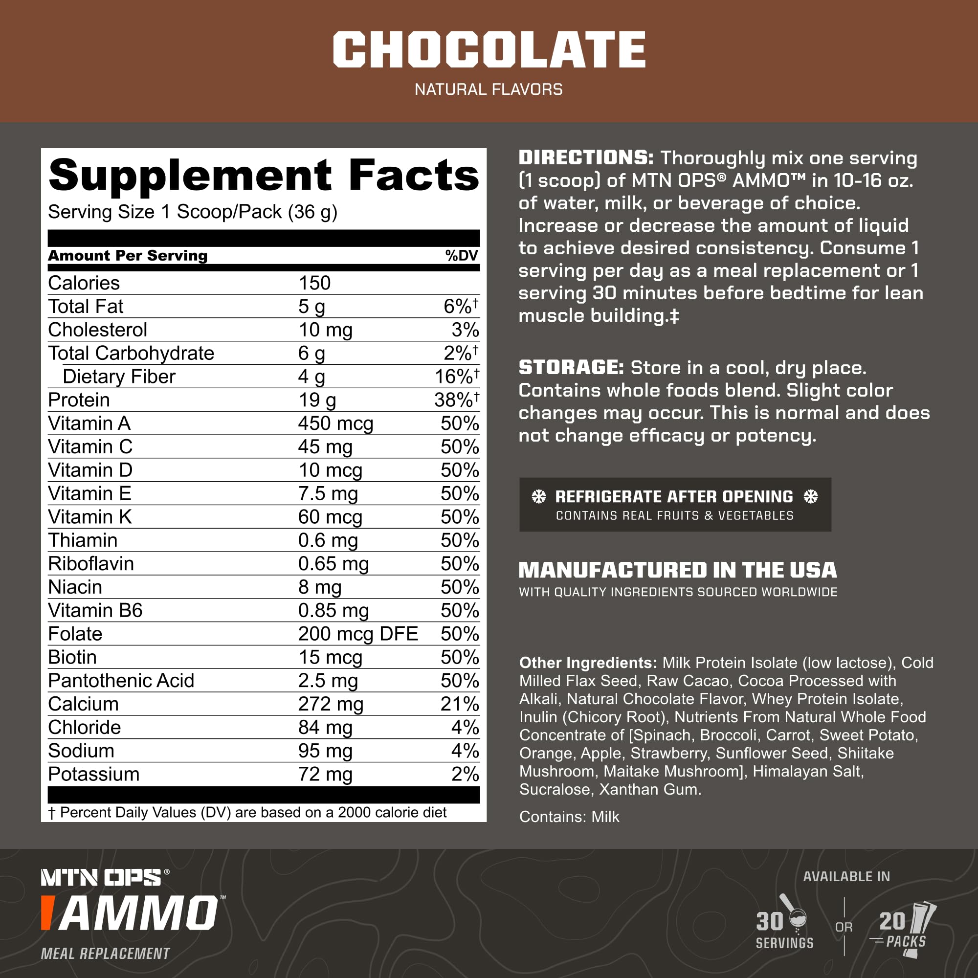 Scoop of Ammo powder beside a glass for easy preparation