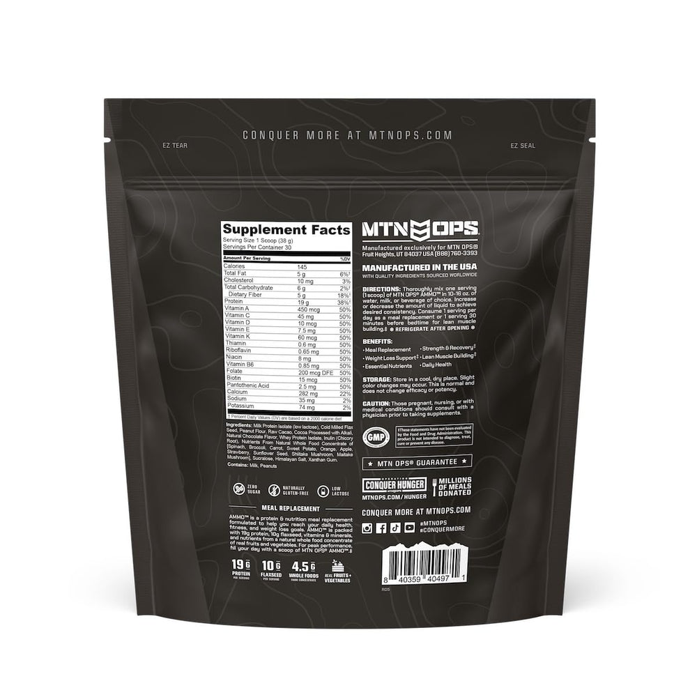 MTN OPS Ammo serving with water demonstrates convenient mixing.