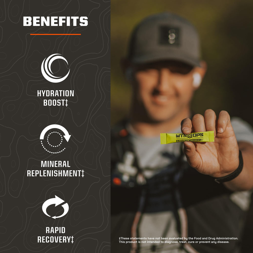 MTN OPS Electrolytes STM powder pour into glass demonstrates rapid hydration.