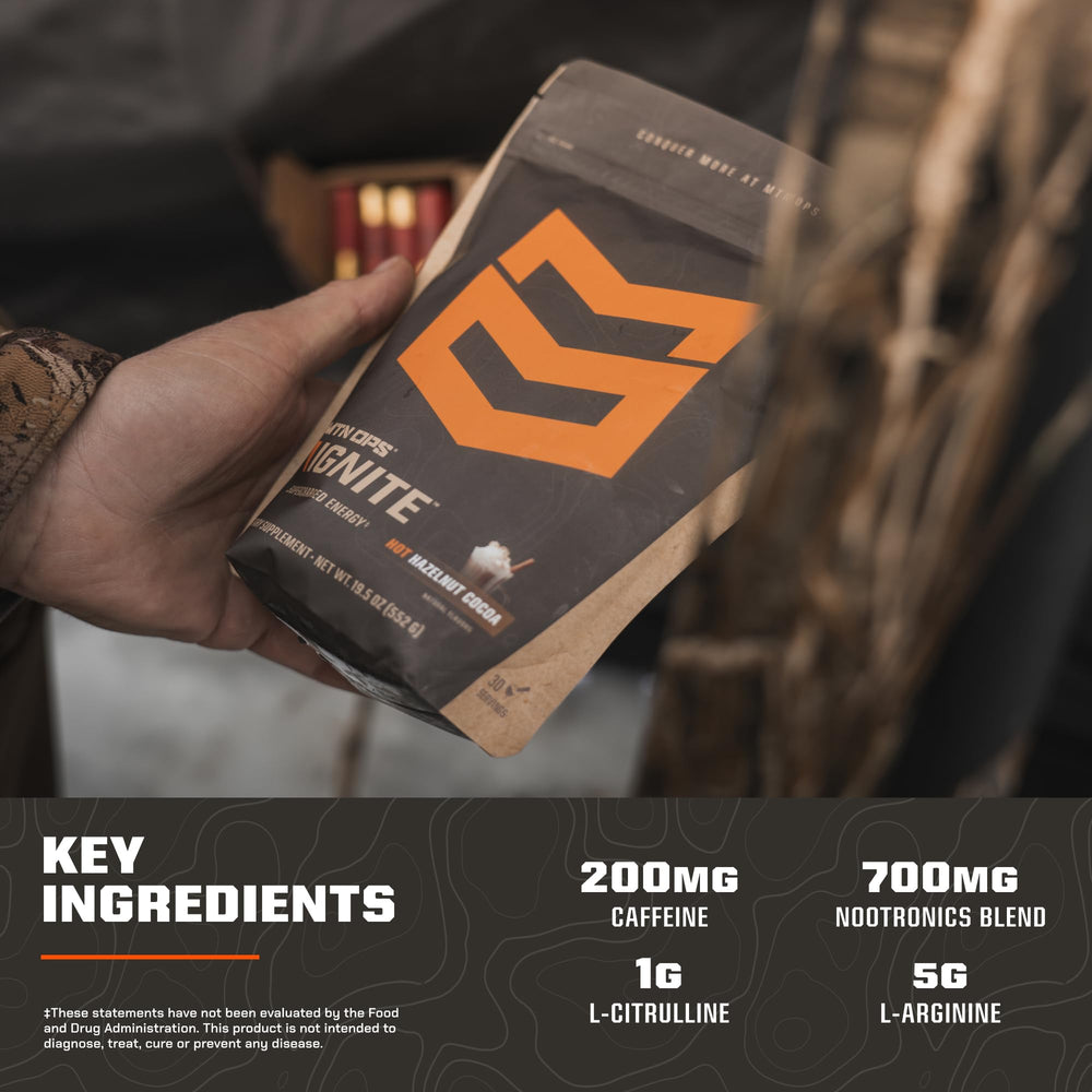 MTN OPS Hot Ignite morning routine scene with mug ready for pre-activity warmth.