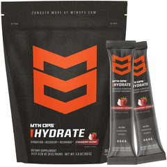 MTN OPS Hydrate bottle front for on-the-go hydration during workouts.