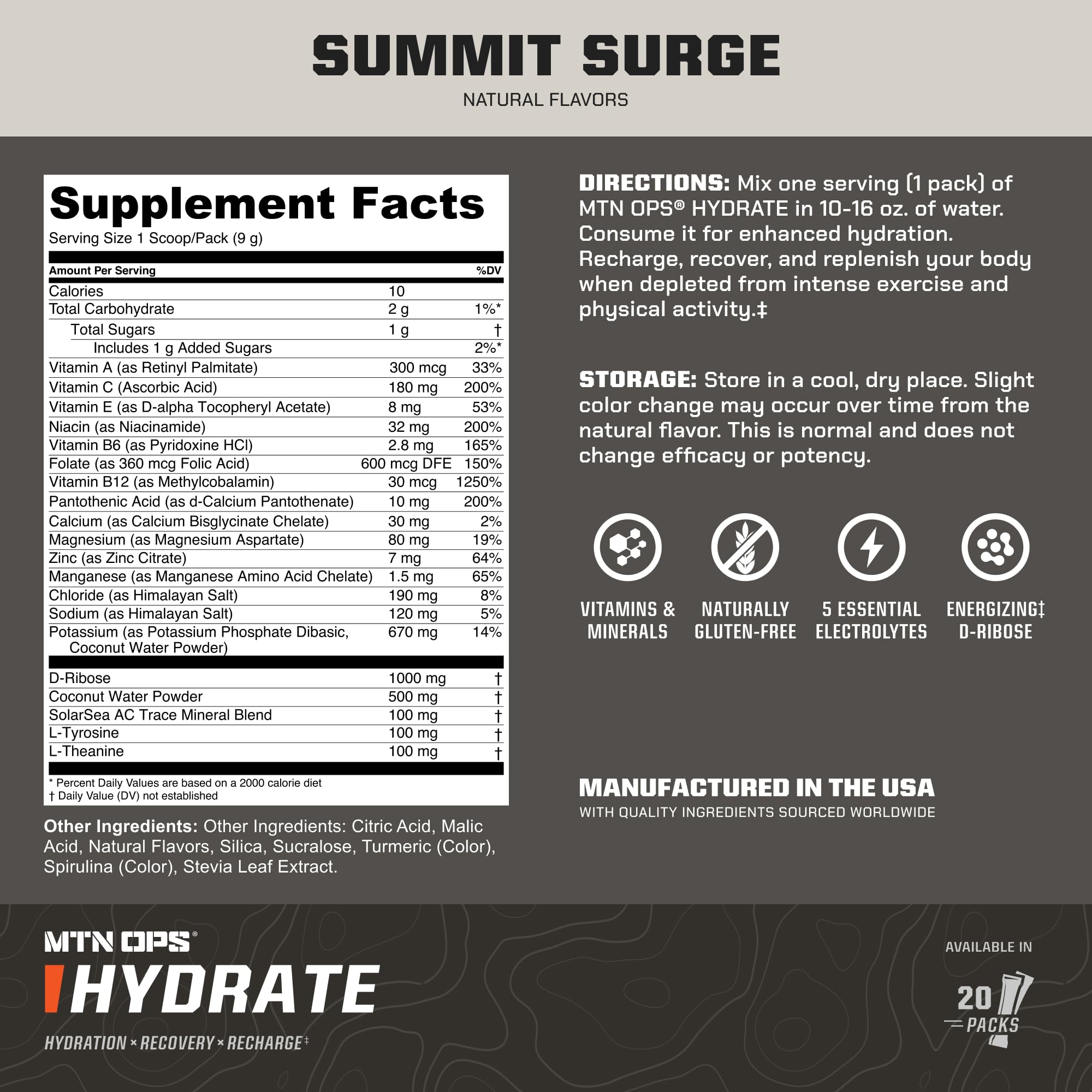 MTN OPS Hydrate powder dissolving quickly in water for fast absorption
