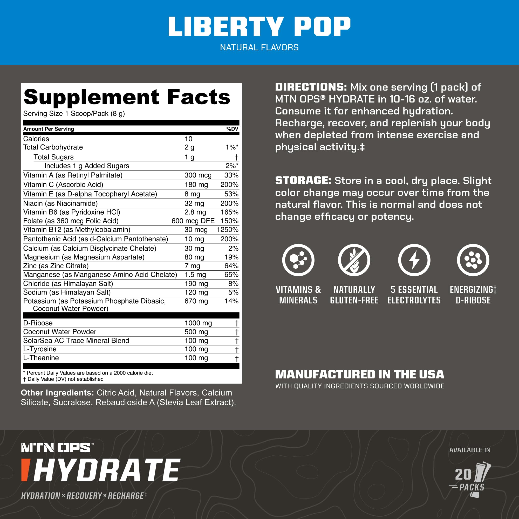 MTN OPS Hydrate powder scoop highlights fast absorption during training