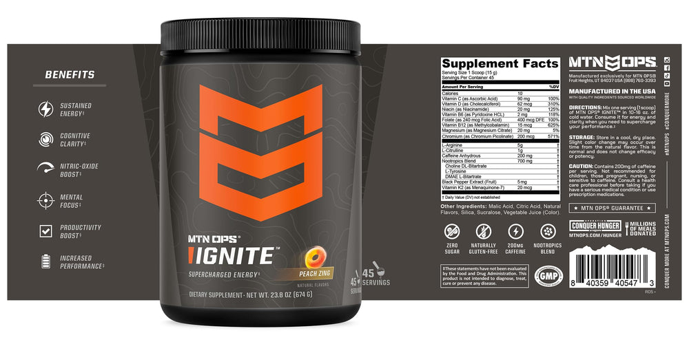Ignite ready-to-drink powder supporting hydration during workouts