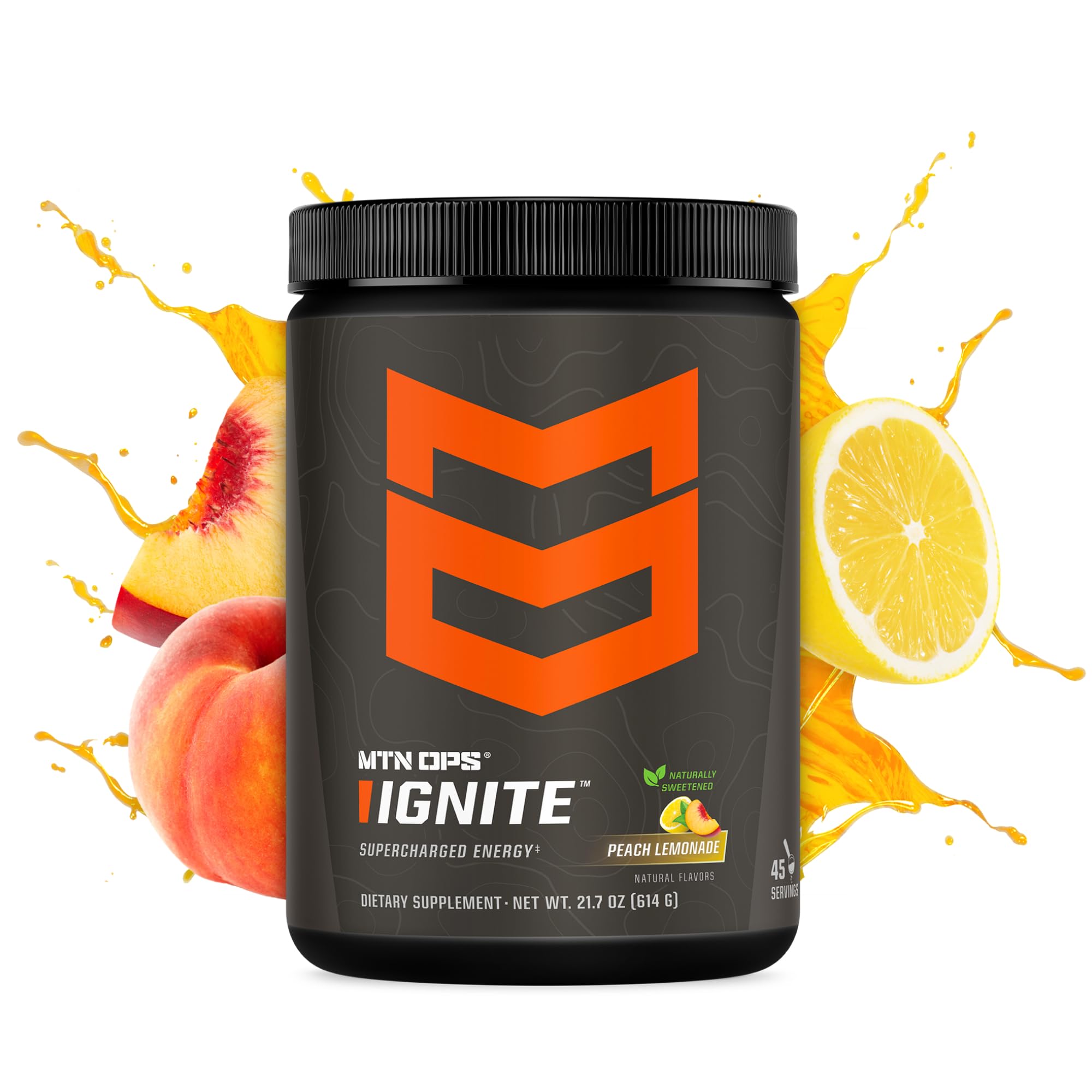 MTN OPS Ignite scoop beside a shaker ready for quick pre-workout fueling