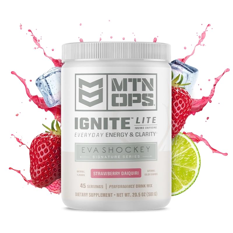 MTN OPS Ignite Lite label close-up highlights gluten-free and zero sugar features