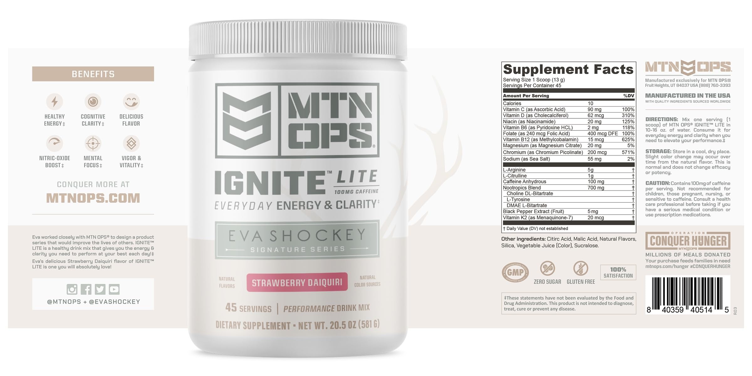 MTN OPS Ignite Lite travel-friendly pouch beside water bottle during workout