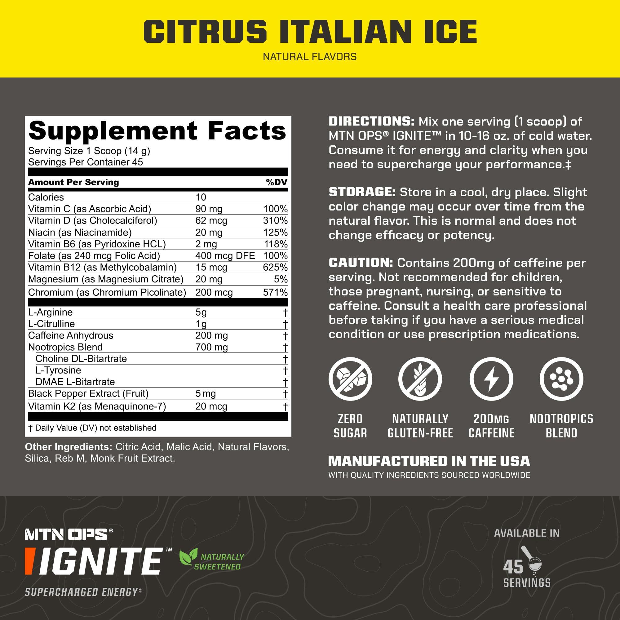 MTN OPS Ignite scoop-dispense demonstrates quick one-scoop serving for on-demand energy.