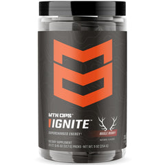MTN OPS Ignite Trail Packs bottle being poured for quick energy during workouts.