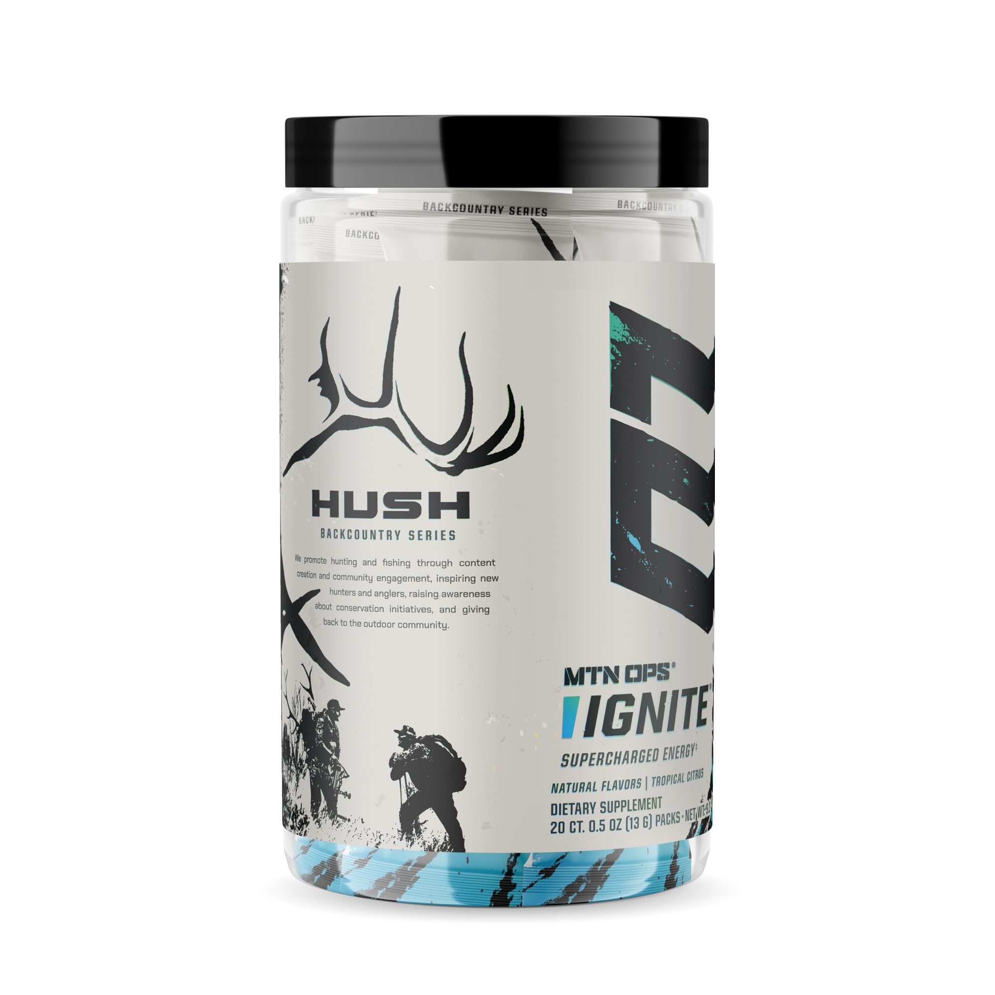MTN OPS Ignite Trail Packs prepared drink in glass showcases flavor and mixability.