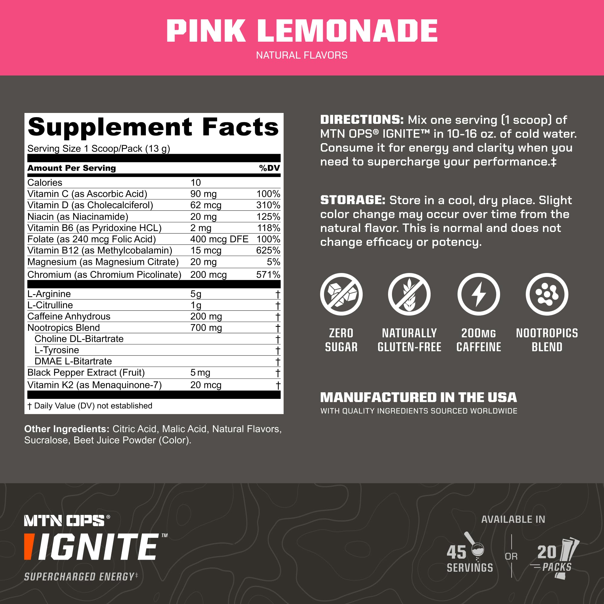 MTN OPS Ignite gluten-free badge on packaging