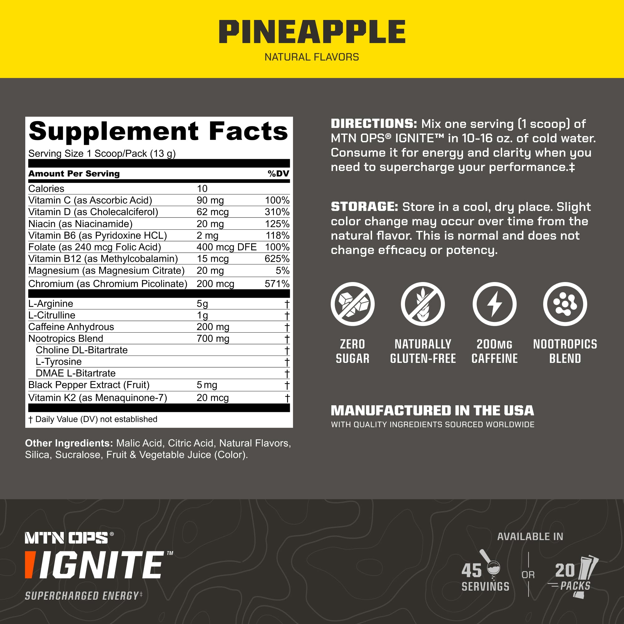 Glass of Pineapple Crush Ignite drink prepared for on-the-go refreshment.