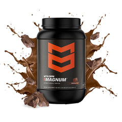 MTN OPS Magnum chocolate protein powder scoop ready for a shake.