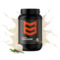 MTN OPS Magnum Vanilla protein tub back shows nutrition facts