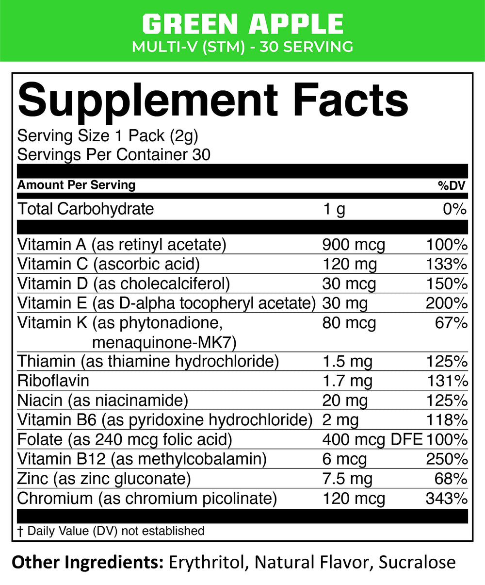 MTN OPS Multi-V 30 servings per bottle detail