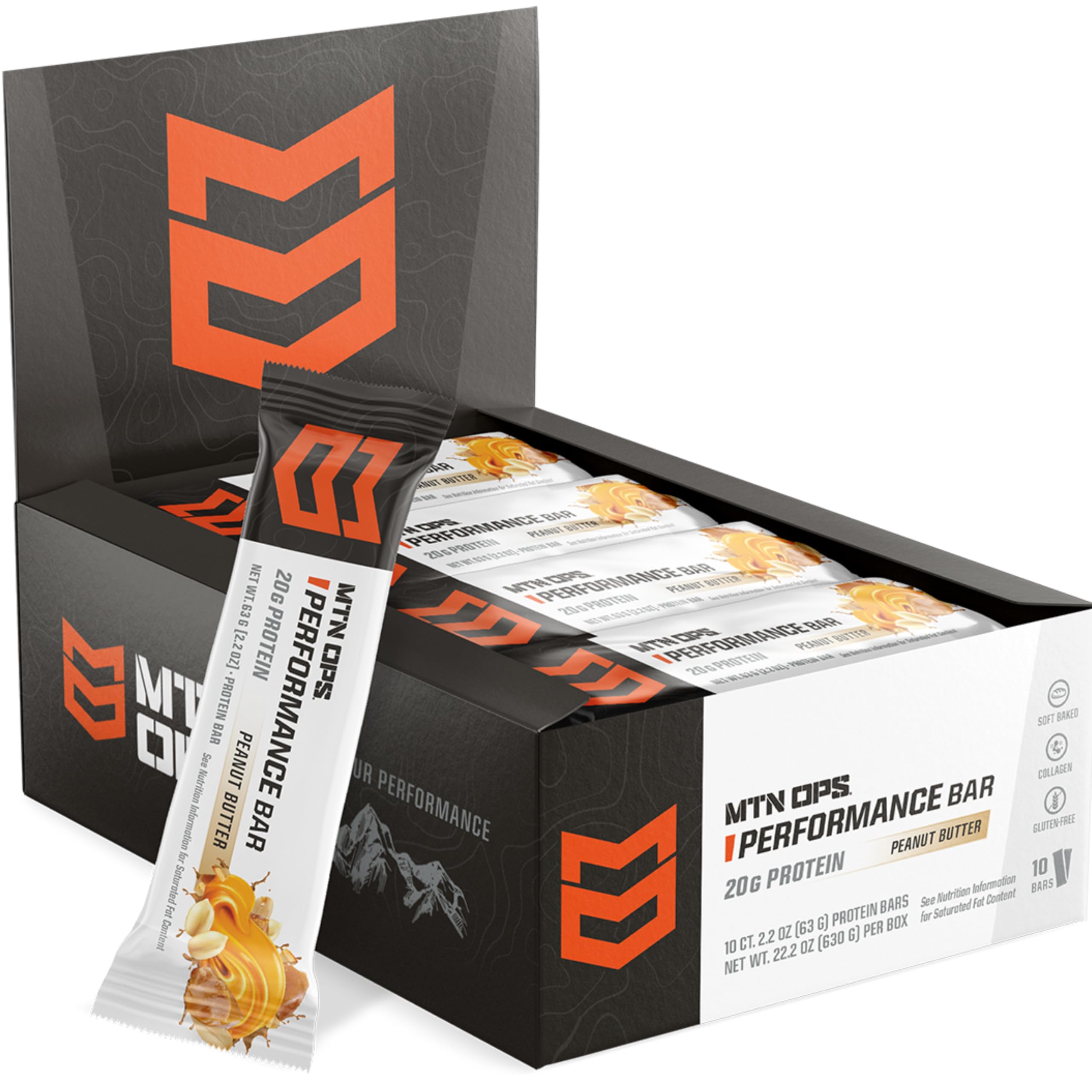 MTN OPS Peanut Butter Bliss bar wrapper close-up, showcasing indulgent flavor and convenient snacking.