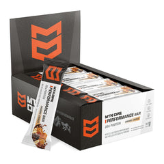MTN OPS Protein Bars Caramel Crunch bar on bench for workouts energy
