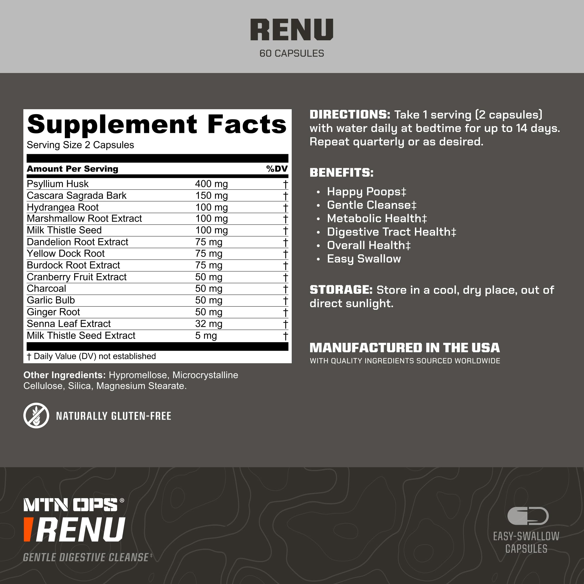 MTN OPS Renu capsules ready for bedtime routine.