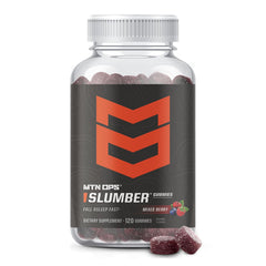 MTN OPS Slumber bottle with gummies provides convenient nightly sleep support.