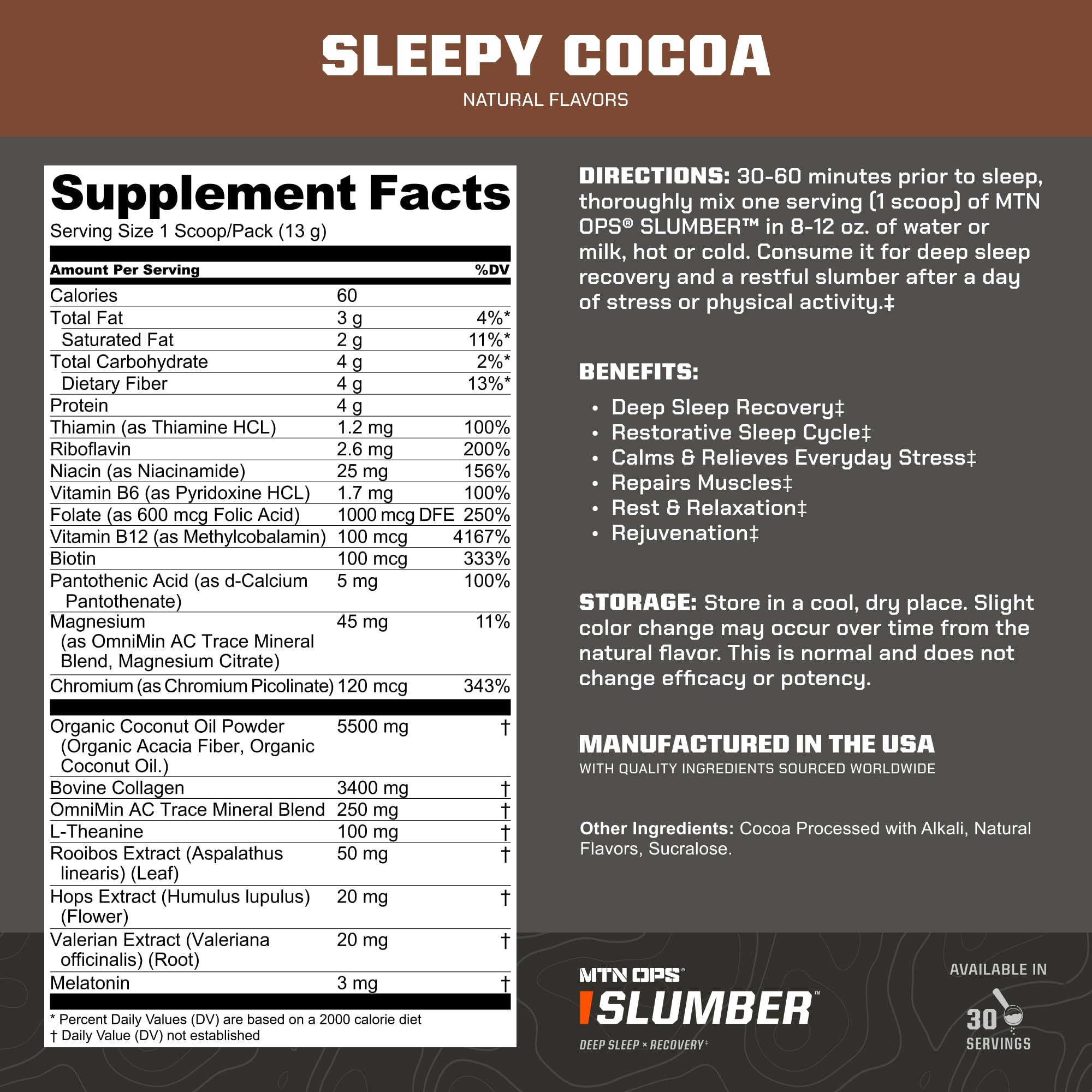 MTN OPS Slumber with collagen supports nighttime skin and joints