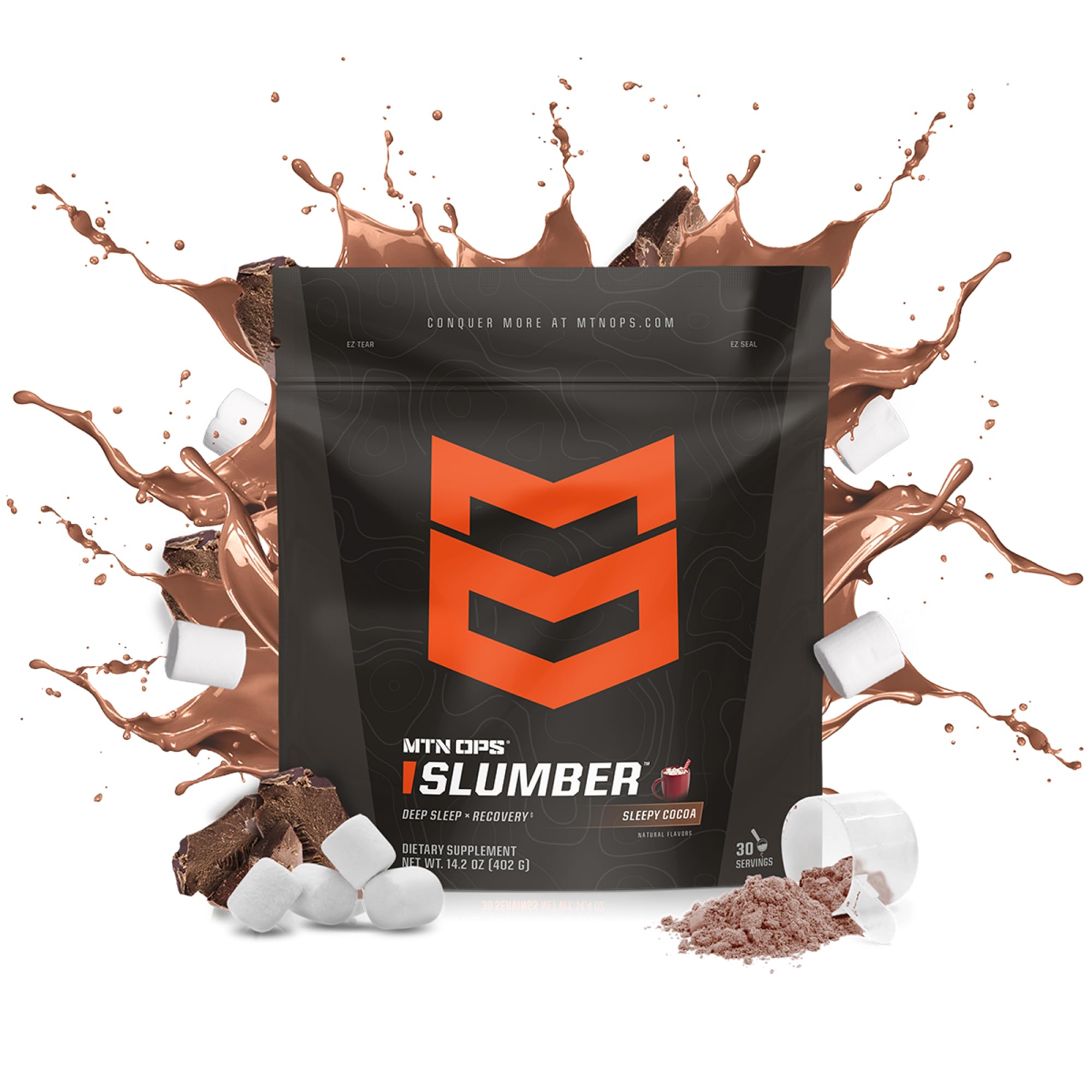 MTN OPS Slumber hot cocoa drink steaming before bed