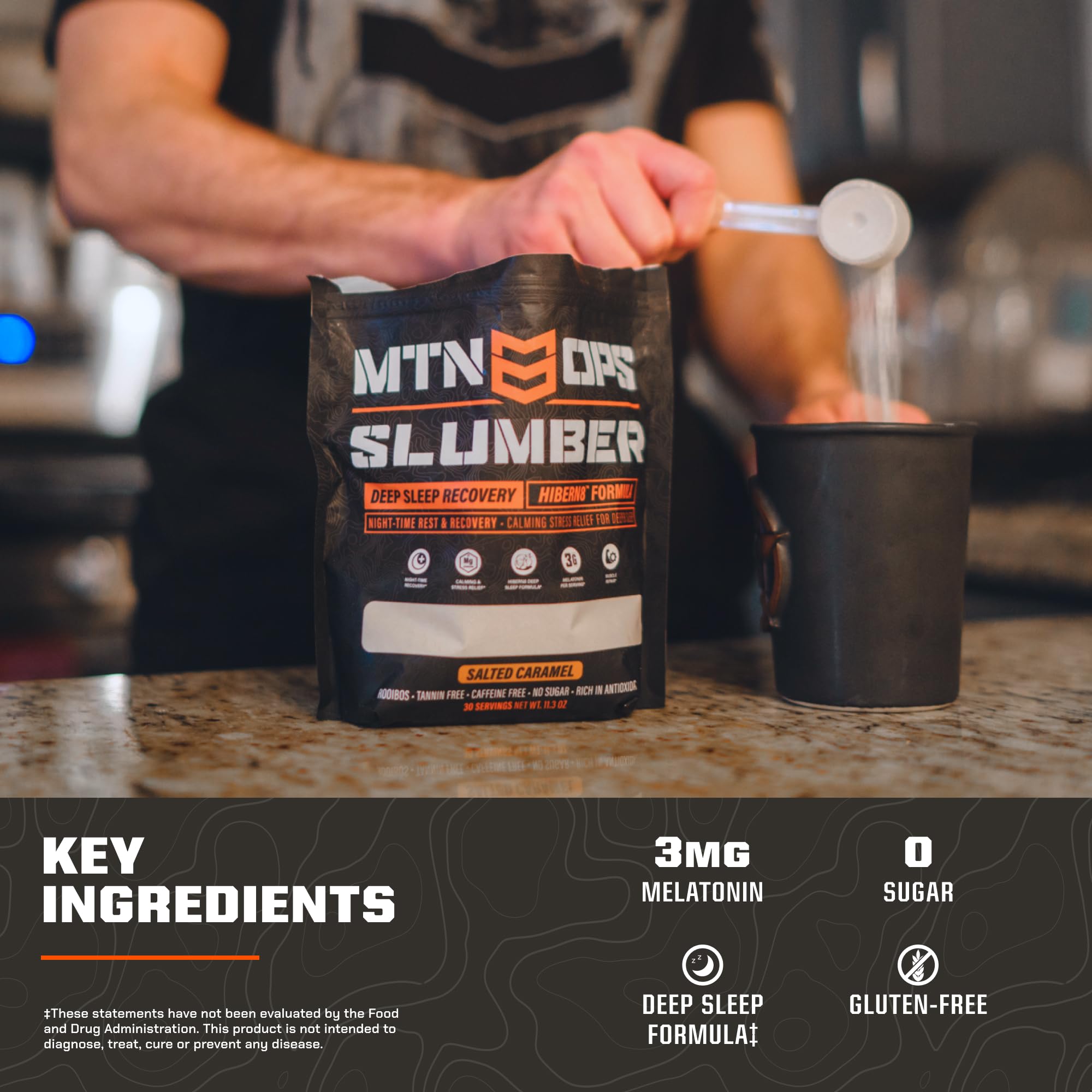 MTN OPS Slumber rooibos tea infusion rich in antioxidants.