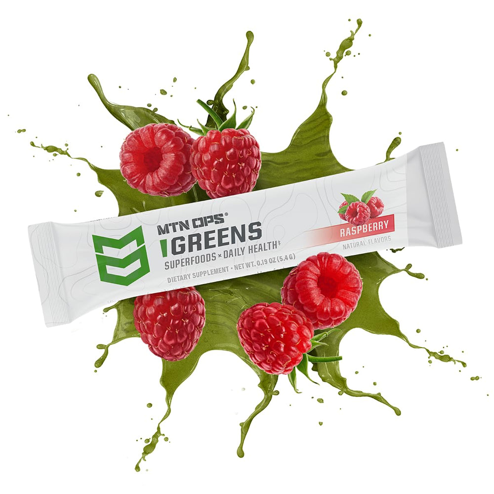 MTN OPS Super Greens in gym bag for quick daily greens.