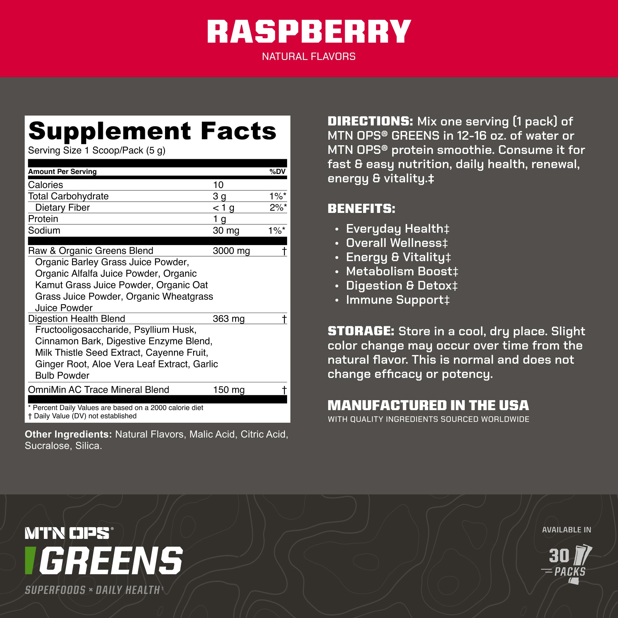 MTN OPS Super Greens pour into glass for a refreshing nutrient boost.