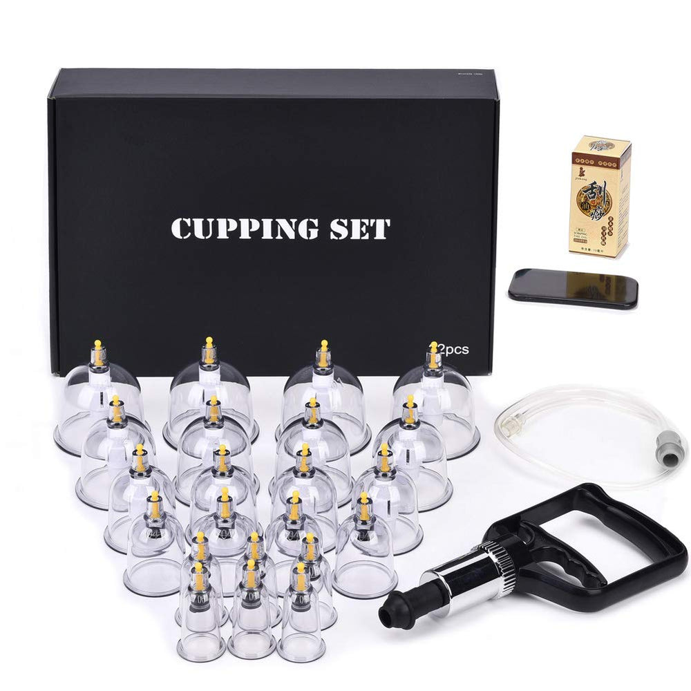Muchoo Cupping Set with 22 cups for customizable deep-tissue massage.